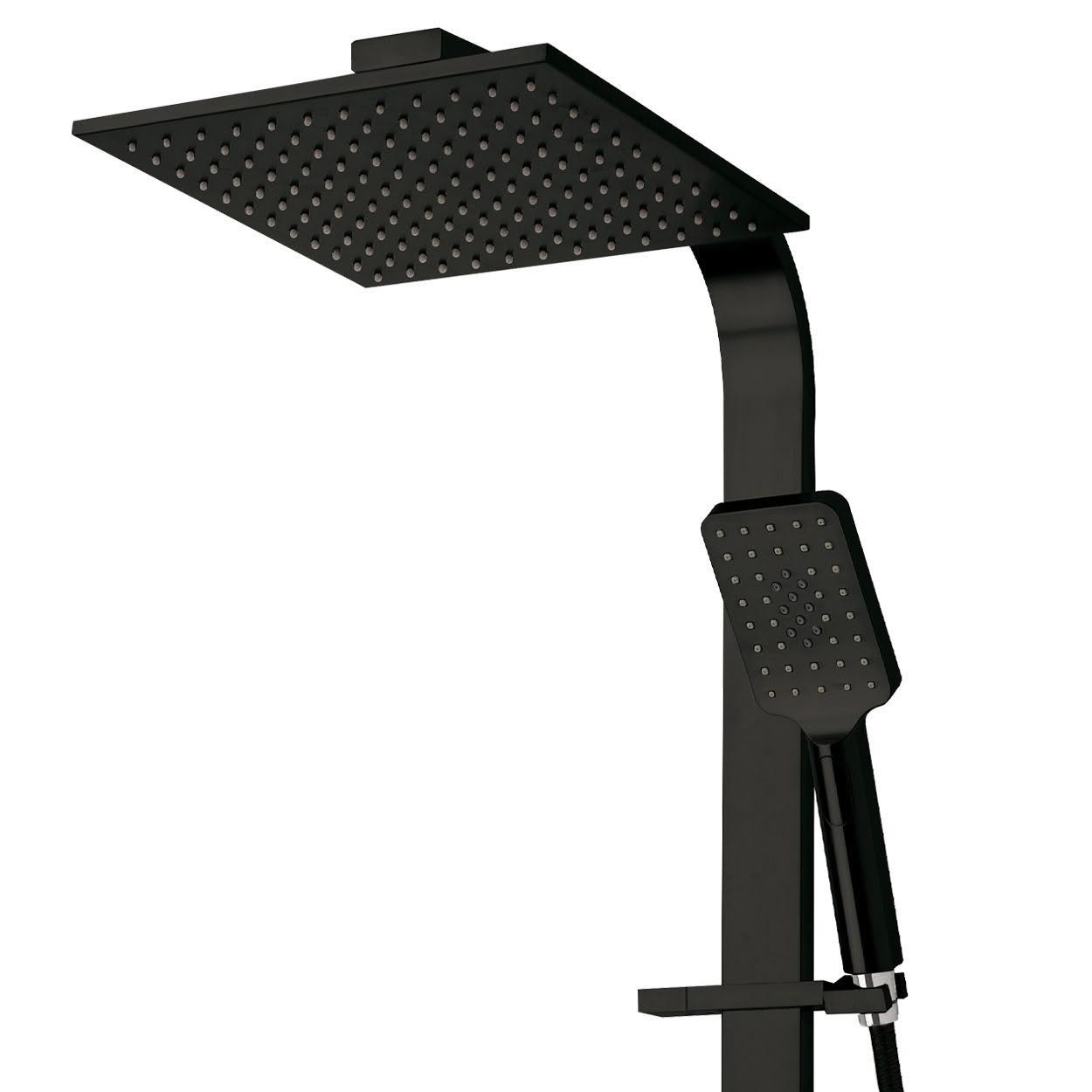 Eclipse Double Head Shower (Square) - Matte Black