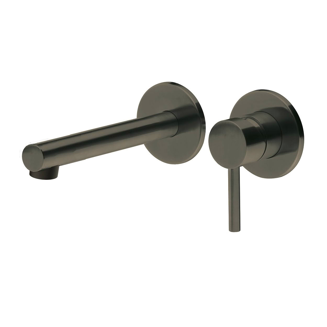 EcoMinimal Wall Mounted Basin Mixer - Brushed Gunmetal (PVD)