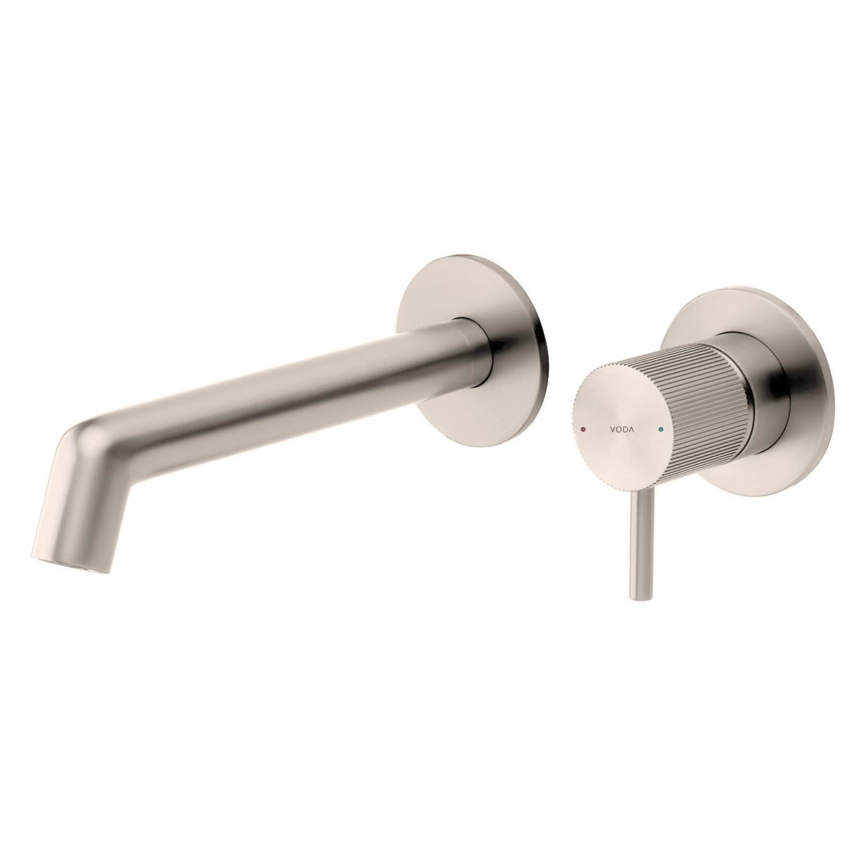 VOX21SS Onyx Wall Mounted Basin / Bath Mixer in Brushed Stainless | Grooved Handle
