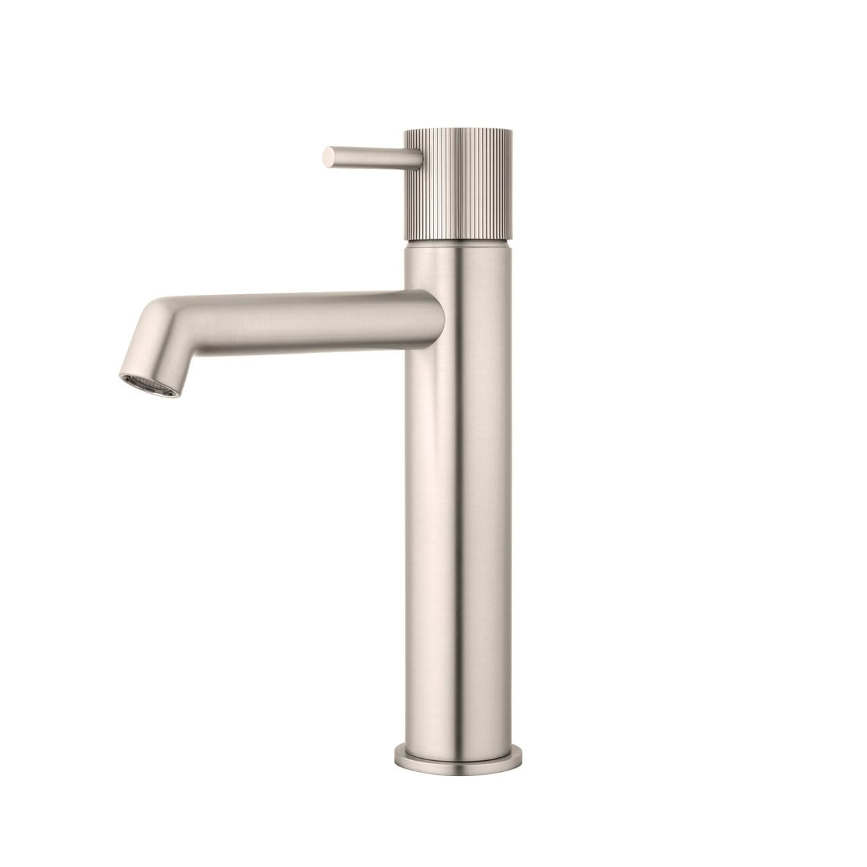VOX25SS Onyx Mid Rise Basin Mixer in Brushed Stainless | Grooved Handle